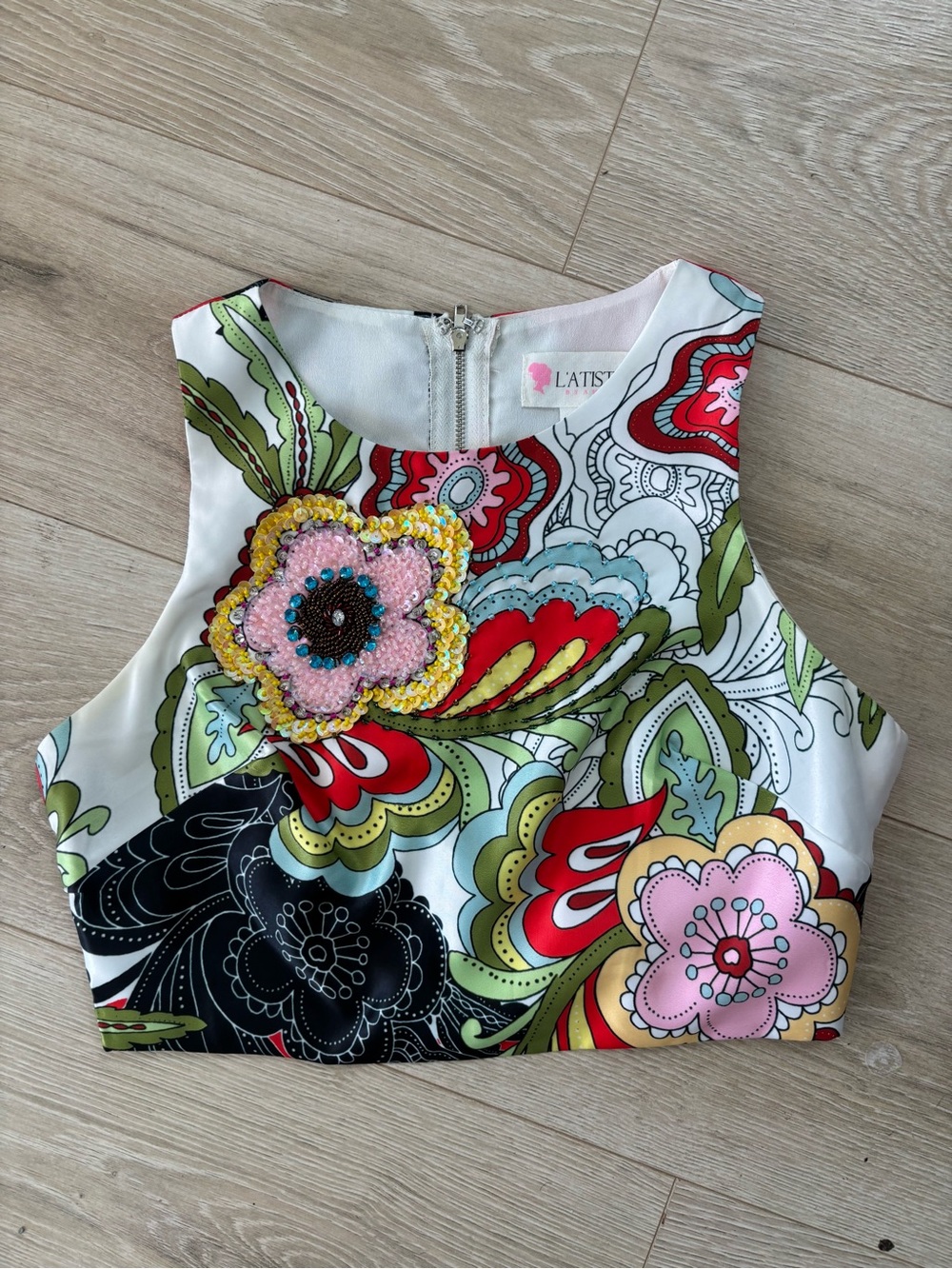 L'ATISTE Whimsy Beaded Crop Top